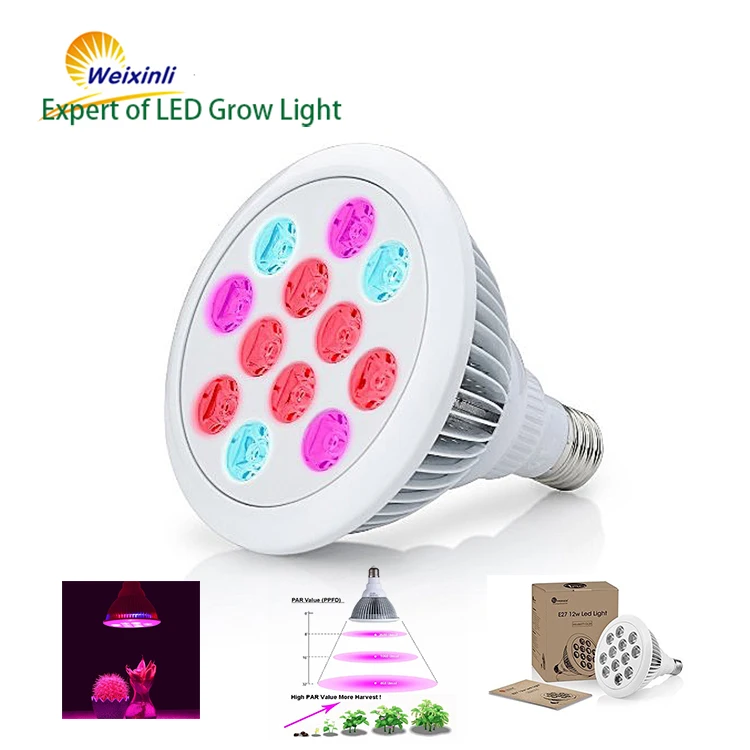China grow light supplier 24W Amazon Ebay hot selling lotus shape led plant growth PAR38 garden lights with e26 e27 socket