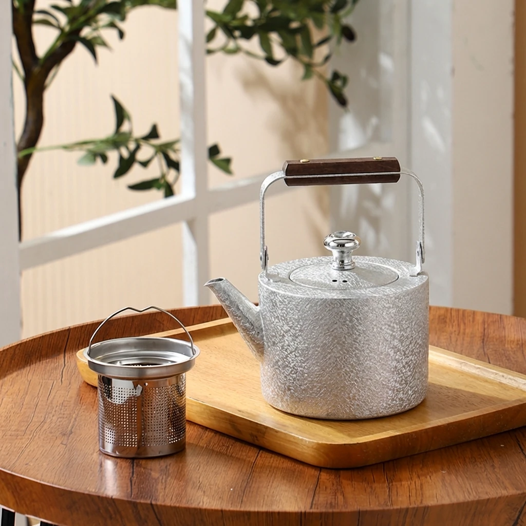 Series 20 Tea Kettle — Silver Hammered Texture