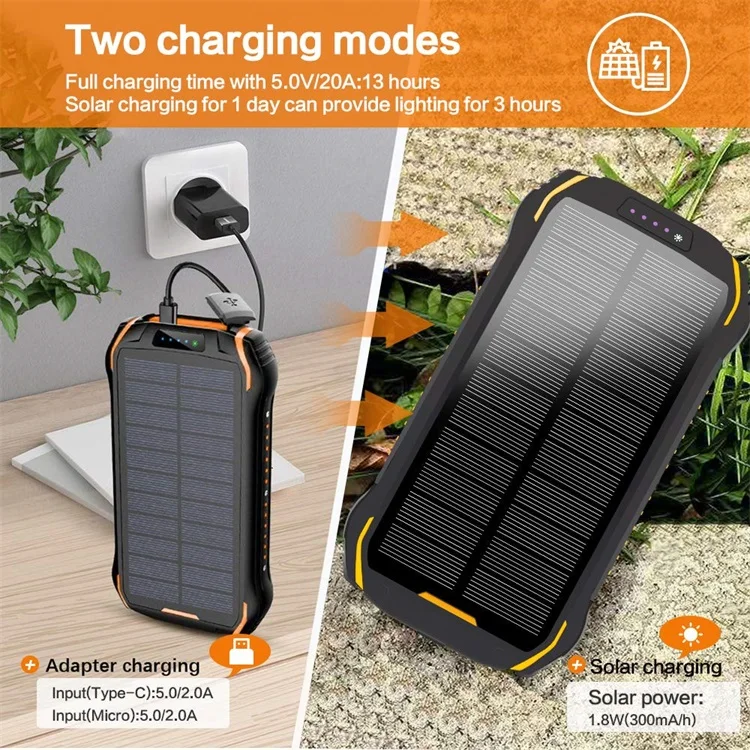 Best Wholesale Price Portable Solar Charging Power Bank Wireless Charger 26800 mAh