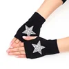 High Quality Warm Gloves With Slogan Fight Like A Girl Hotfix Bling Transfers On Shirts