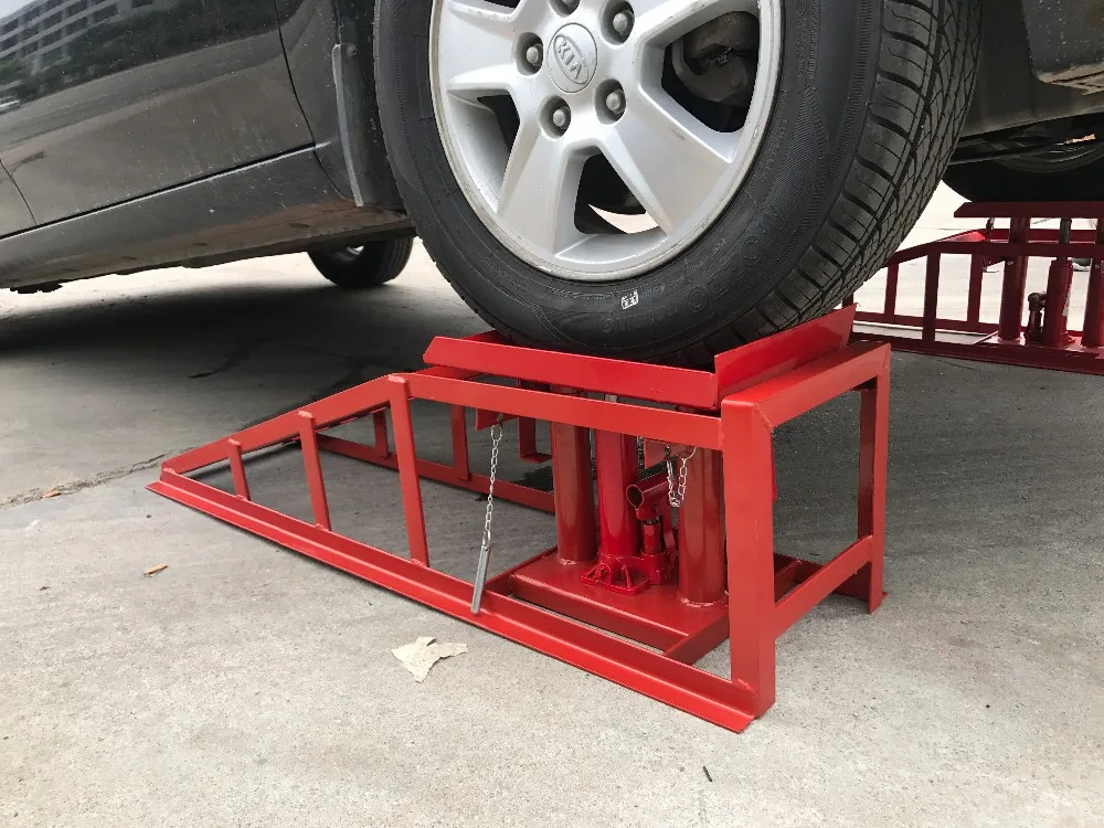 Red Heavy Duty Hydraulic Lift Auto Car Service Lift Ramps Lifts Repair