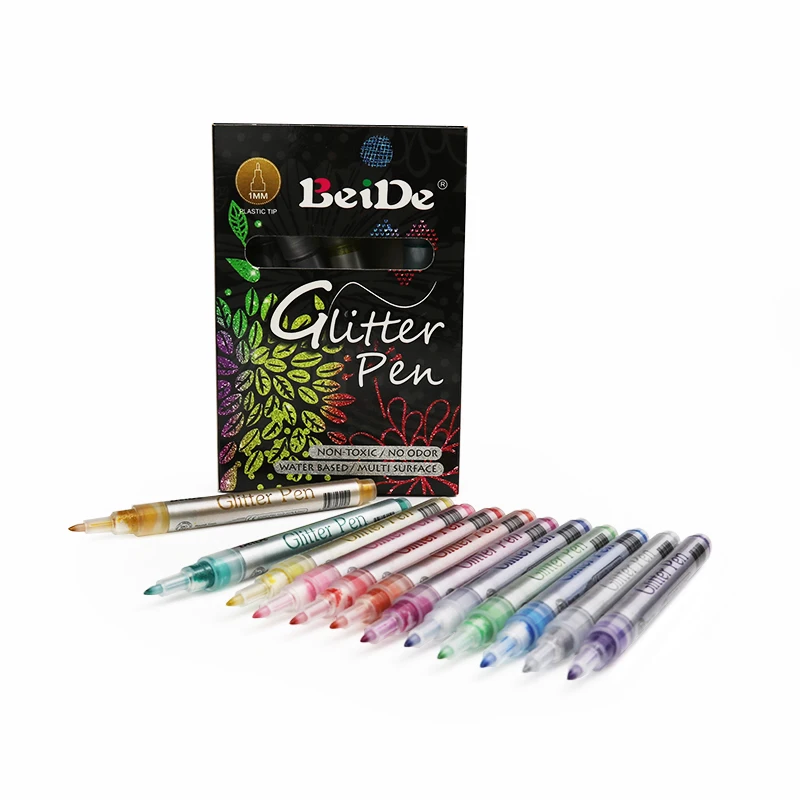 12 Colors Permanent Marker Pen Glitter Markers for Rock Painting, Photo Albums, Card Stocks, Paper Project.jpg