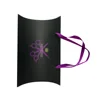 Custom matte black bundle hair extension pillow boxes wig packaging with handles for brazilian hair bundles packing