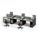 現代オープンモジュラー家具オフィスワークステーション 2 、 4 、 6 シーター人人オフィスデスクワークステーションパーティション