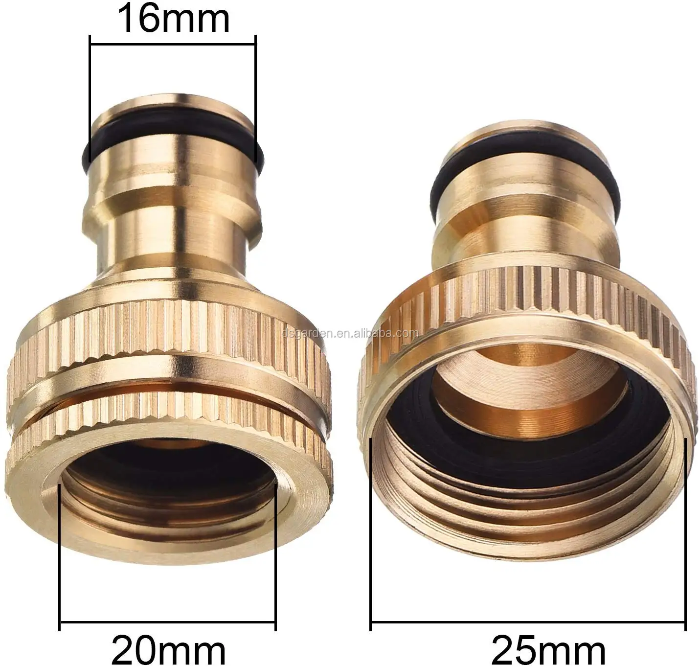 Brass Garden Hose Tap Connector 1/2 Inch To 3/4 Inch Female Threaded