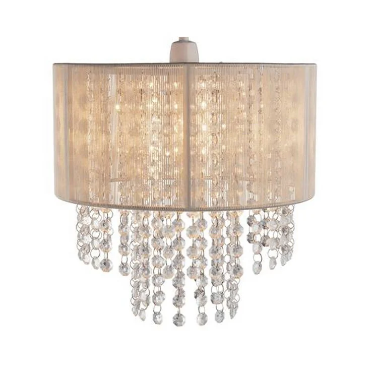 Chandelier Style Ceiling Pendant Light Lamp Shade Acrylic Crystal Droplet Beads 