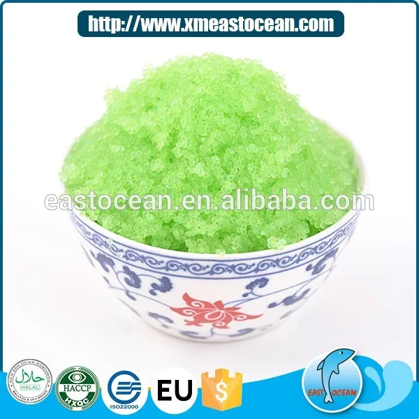 Wholesale Japanese sushi capelin roe frozen green seasoned masago