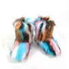 US fashion hotsale colorful high winter warm faux fox fur boots