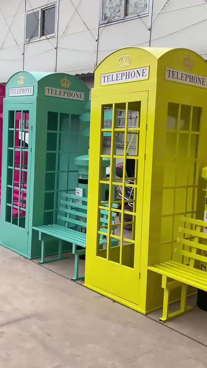 장식 영국 스타일 핑크 런던 전화 부스 런던 공중 전화 부스 상자
