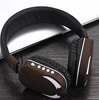 Brown Color Flash Headmounted Heavy Subwooded FM Wireless Bluetooth Headset With Plug-in Card