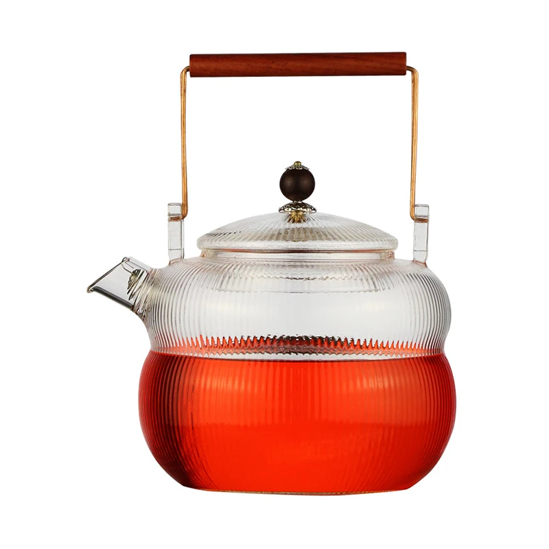 Glass Stove Top Safe Tea Kettle Tea Pot With Copper Handle Buy Herbal