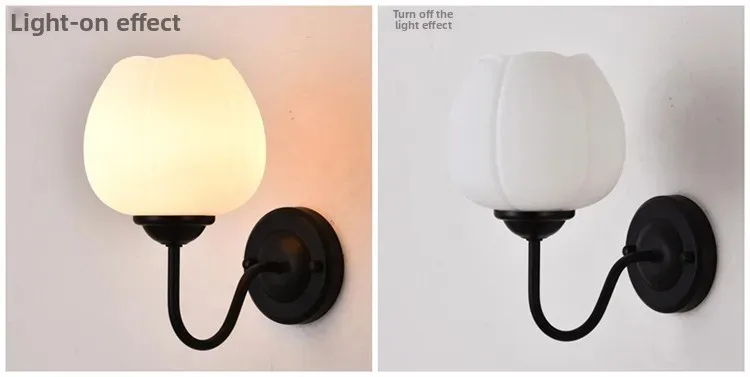 product nordic modern minimalist led wall lamp for living room tv background bedroom bedside simple creative staircase balcony iron e26-19