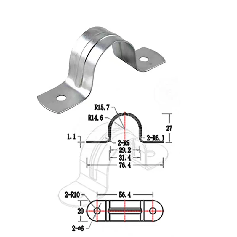 product double sided alloy pipe code 28mm third generation lean pipe panel fixing table fixing clip accessories for door  window-14
