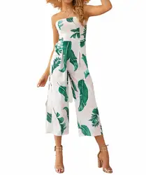 2019 hot selling wholesale women ladies sexy off shoulder printed floral chiffon jumpsuit