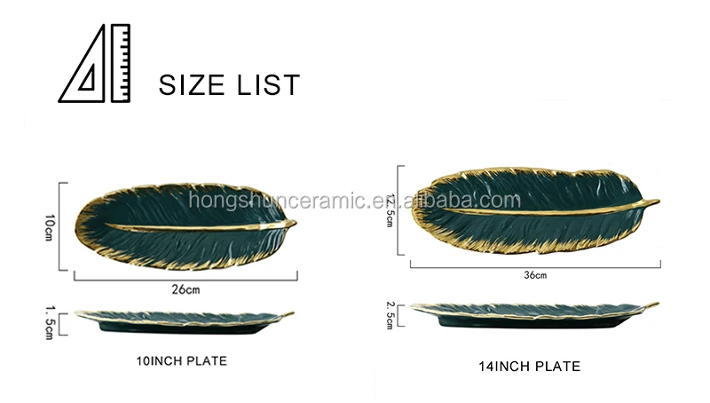 European-style ceramic tableware creative banana leaf plate snack plate storage tray storage plate