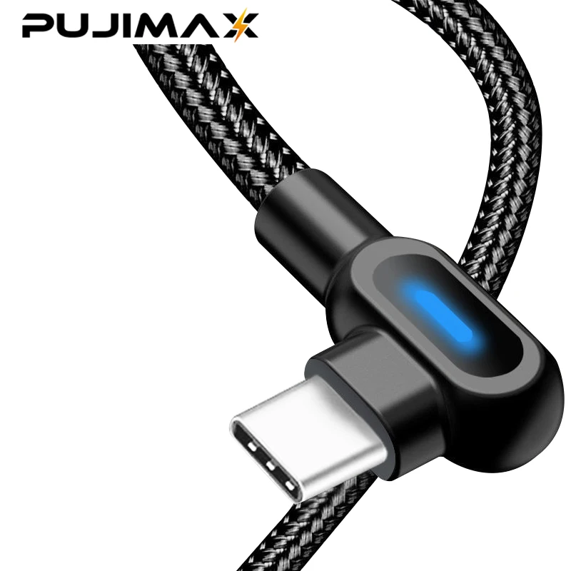 PUJIMAX USB Type C 90 Degree Fast Charging usb c cable Type-c data Cord For Samsung data line