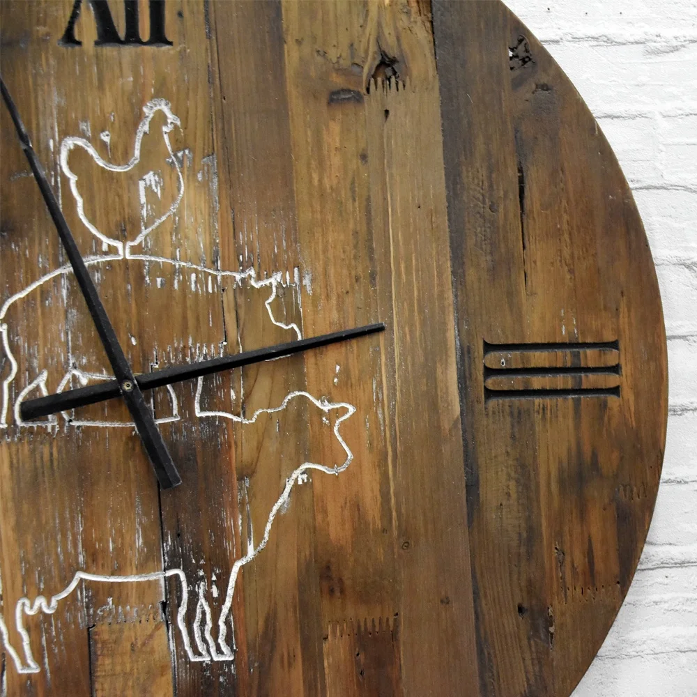 Luckywind 27.5"' Rustic Farmhouse Distressed Weathered Barn Wood Wall