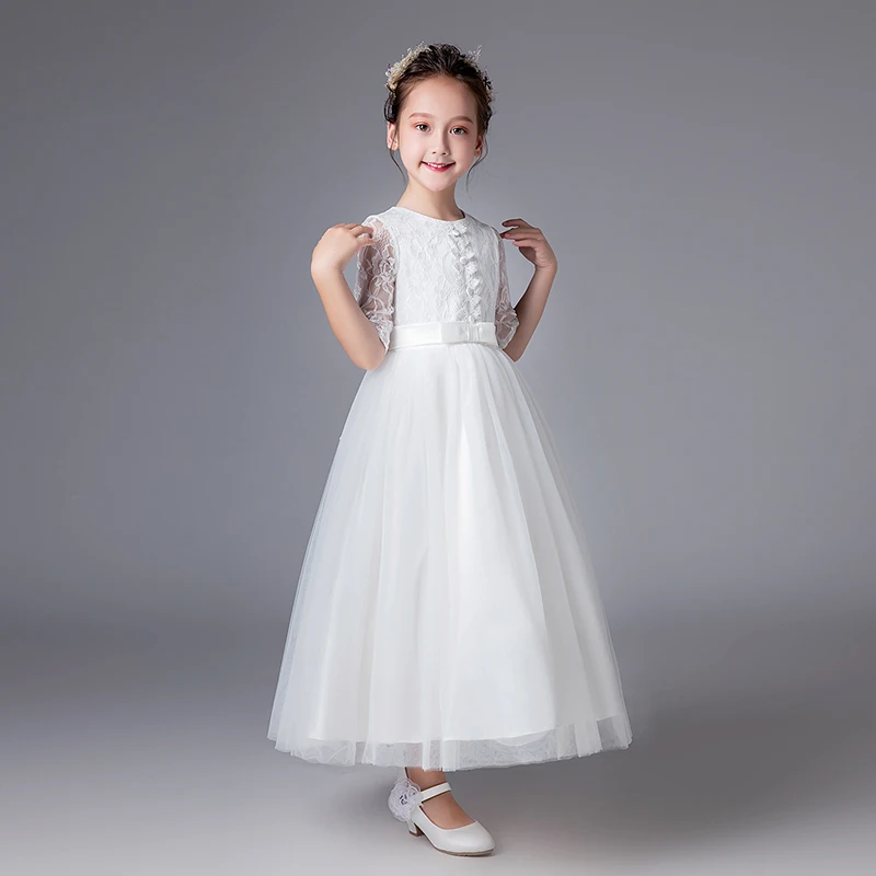 Lace Dress Little Girls Pageant Dresses Long Sleeve Flower Girl Dresses ...