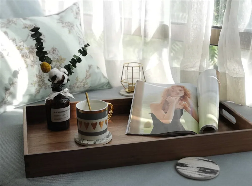 Extra Large Black Walnut Wooden Ottomans Serving Tray Buy Serving