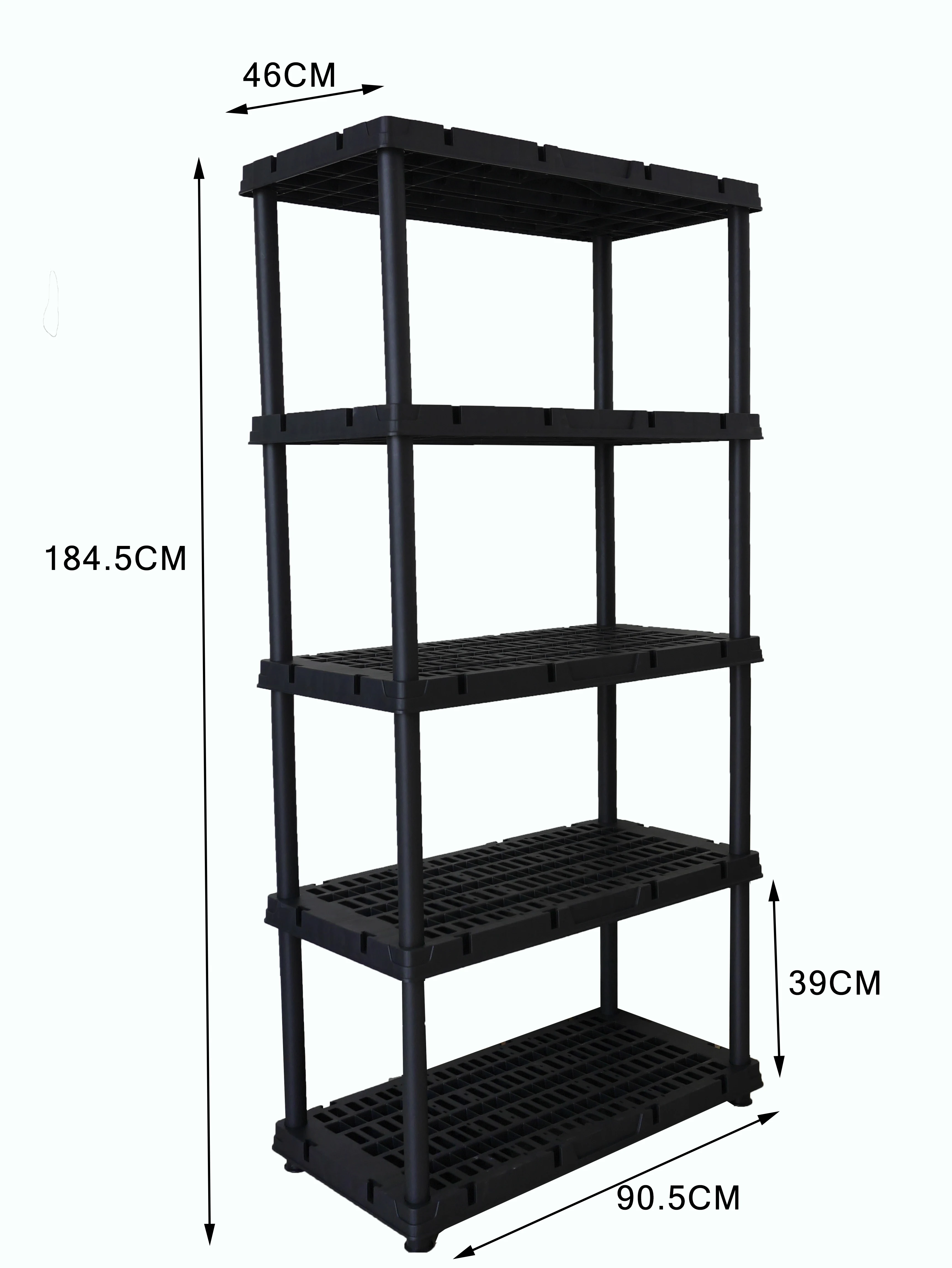 Heavy Duty Plastic Rack Shelves Boltless Free Standing Stackable Display Adjustable Assembly