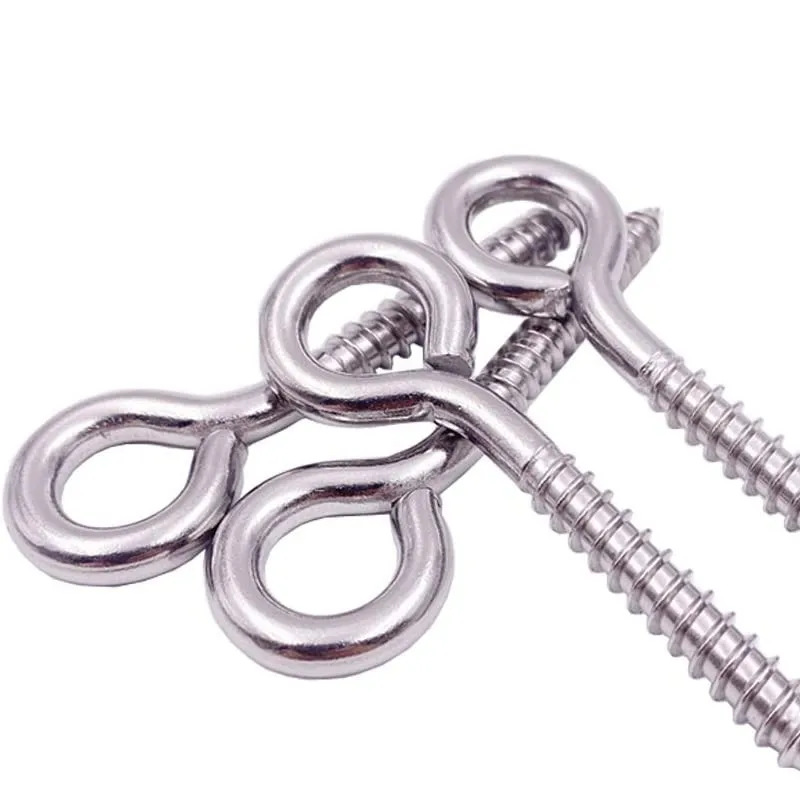 High Polished Stainless Steel Eye Wood Screw Hanging Screws Eye Bolt