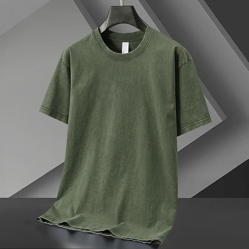 Custom DTG Printing Embroidery 260grams 100%Cotton Blank Vintage Washed Oversized T Shirts Streetwea
