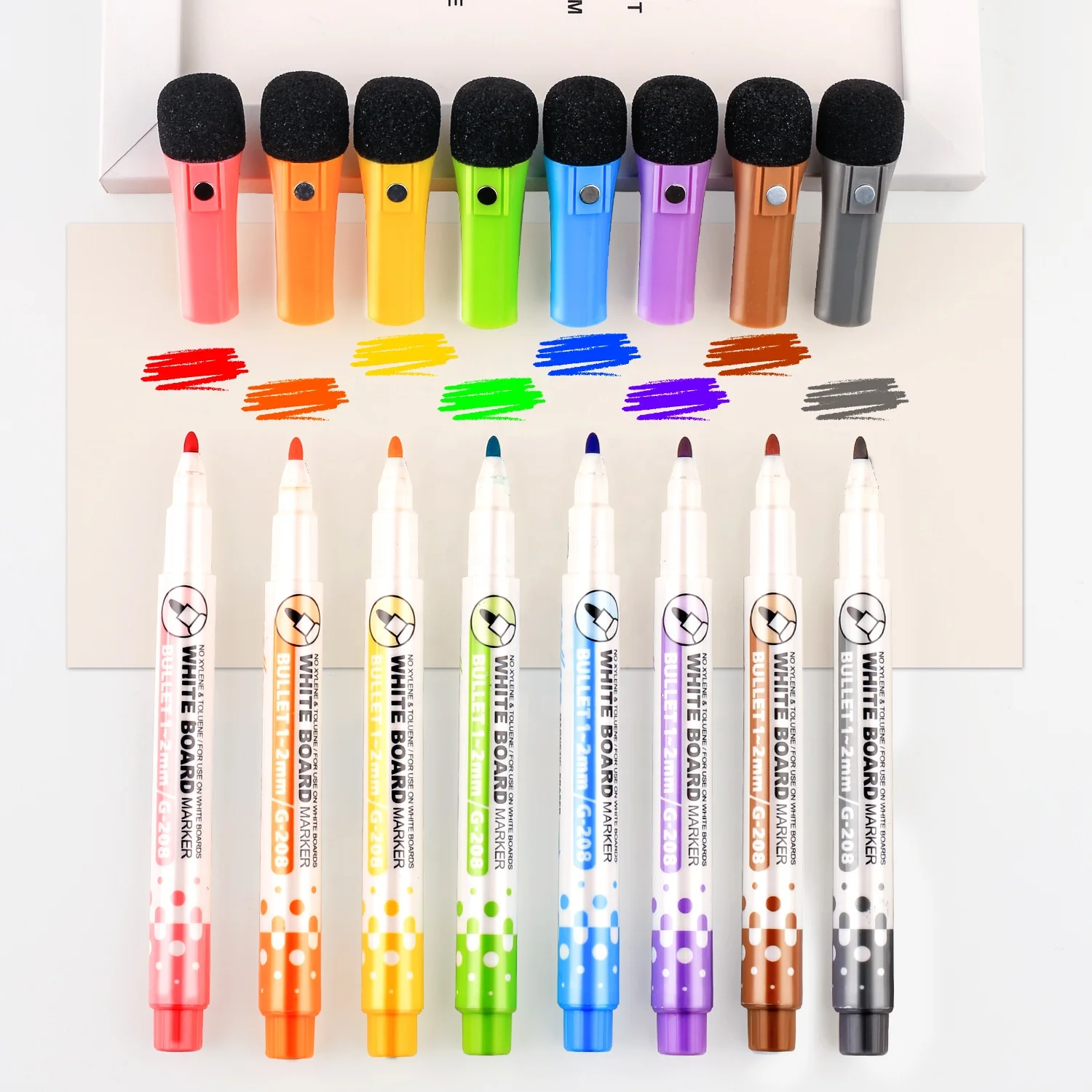 Fine Point Writing Dry Erase 8 Colors Whiteboard Markers For