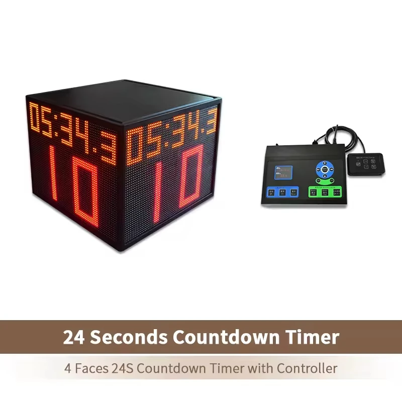 Portable Four-Sided 24 Second Shot Clock for Basketball and All Sports ...