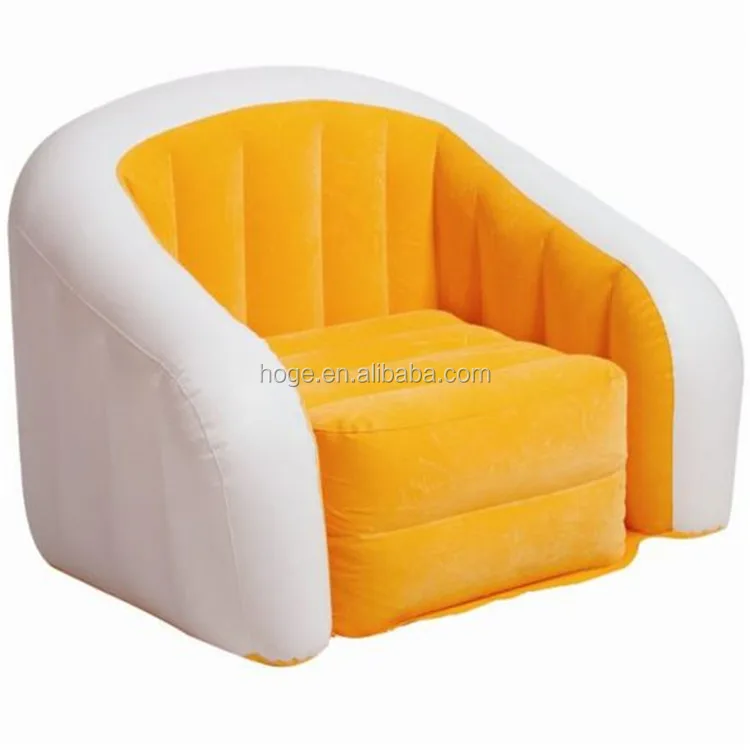 China Factory Custom Lazy Orange Inflatable Sofa Bed Chair For Holiday