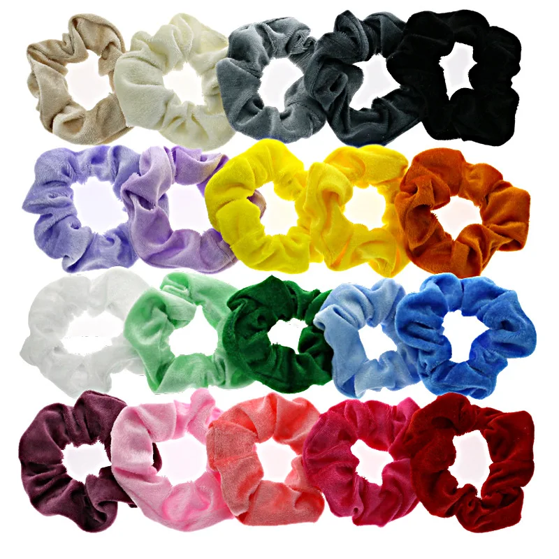 N1012 20 Pack Hair Scrunchies Velvet Elastics Hair Ties Scrunchy Bands