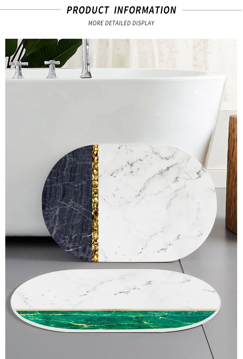 custom carved shape diatomite mud pad bathroom non-slip bath mat