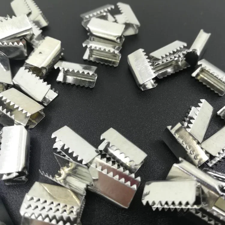 Factory Sale Elastic Cord Iron Crimp Clips Nickle Color 5mm Iron Crimp