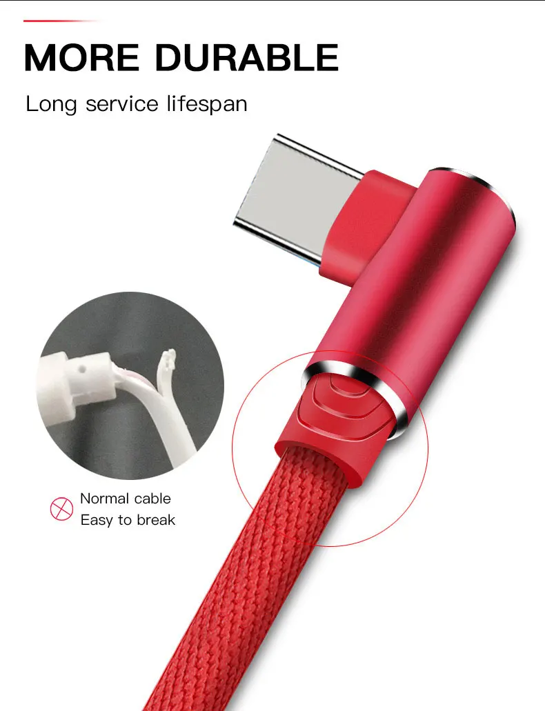 Hight Quality Nylon Braided Double Elbow Fast Charging Micro USB cable - ANKUX.COM