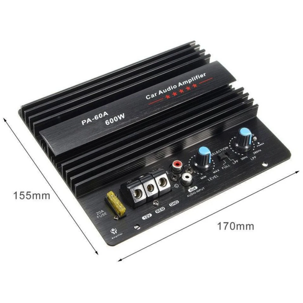 12v 600w Pa60a Speaker Subwoofer Bass Module High Power Car Audio