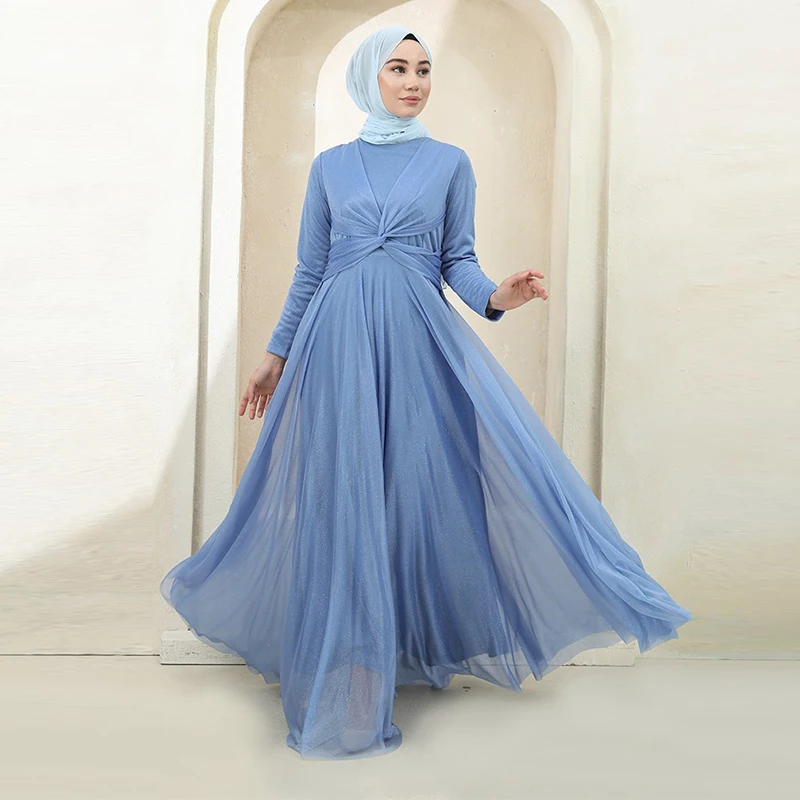 Premium Islamic Clothing Prayer Modest Twist Waist Long Sleeves Flare Gown Maxi Muslim Abaya Dress Dubai Ramadan Hijab Robe Premium Islamic Clothing Prayer Modest Twist Waist Long Sleeves Flare Gown Maxi Muslim Abaya Dress Dubai Ramadan Hijab Robe