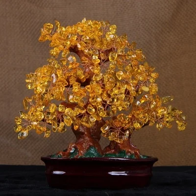 product new wholesale feng shui gemstone tree home decoration lucky fortune money tree for gift-4