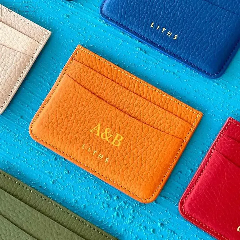 Sanchuan Custom Logo Slim Leather Card Holder Premium Pu Leather Minimalist Wallet Credit