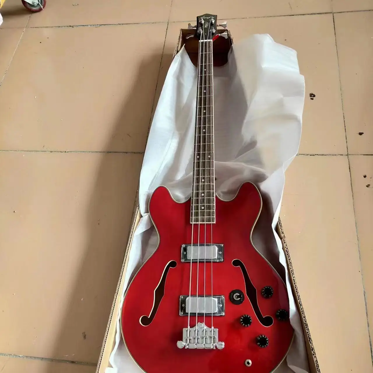 Semi Hollow Body Electric Guitar With Flamed Top Buy Guitar Wholesale