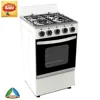SASO certification new model white body with stainless steel worktop gas cooker range with metal back baffle