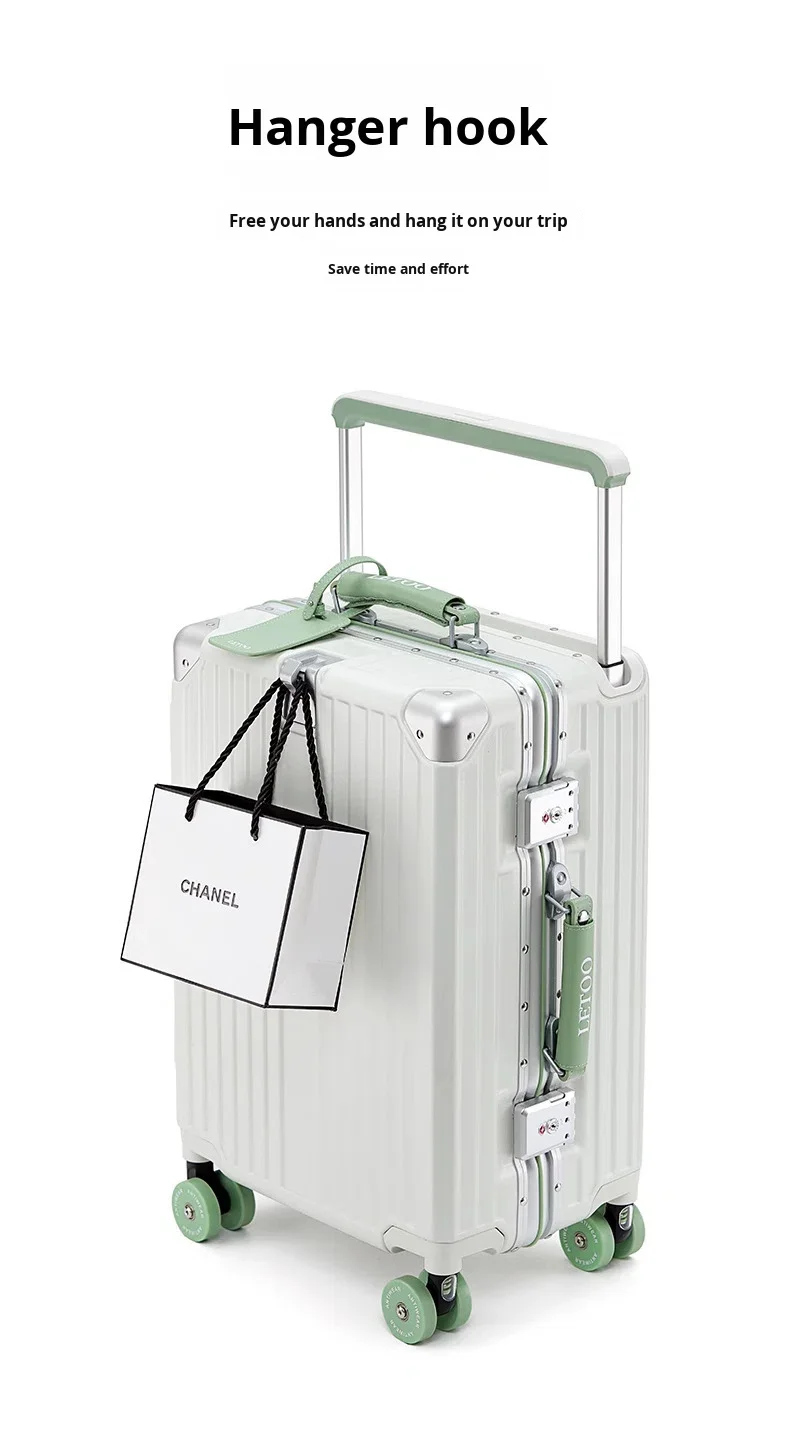 product 26 inch modern aluminum frame luggage box mute spinner large capacity boarding password travel suitcase skating wheels tsa lock-17