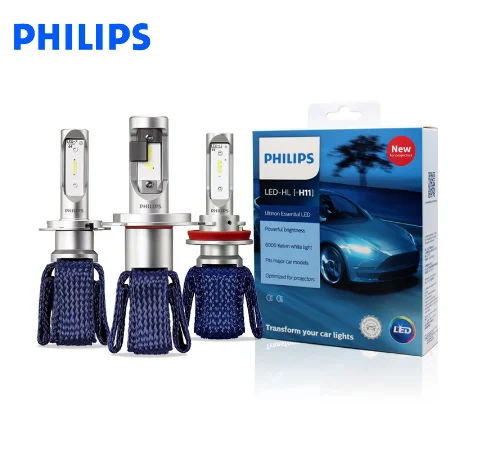 Philips LED Ultinon Essential HB3/HB4 H4 LED Headlight 6000K With 2 Years Warranty Fog Lamp 2pcs,pair