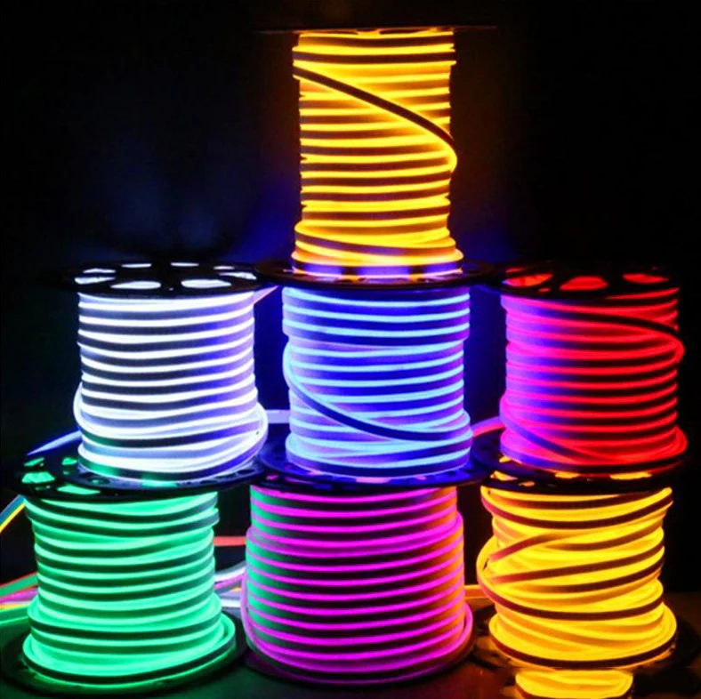 100m/roll outdoor waterproof 12v flexible ndecoration led neon strip light