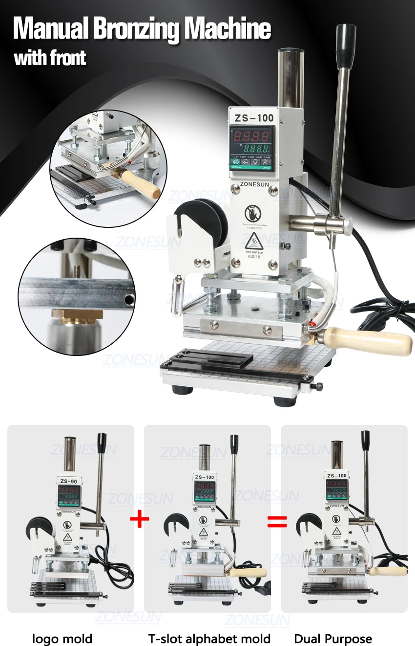 Zonesun Zs100 Digital Hand Operated Hot Stamping Machine Ce