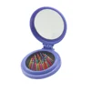 Drewti plastic hair brush with Pocket compact round fold Comb mirror brush mini travel folding hair brush
