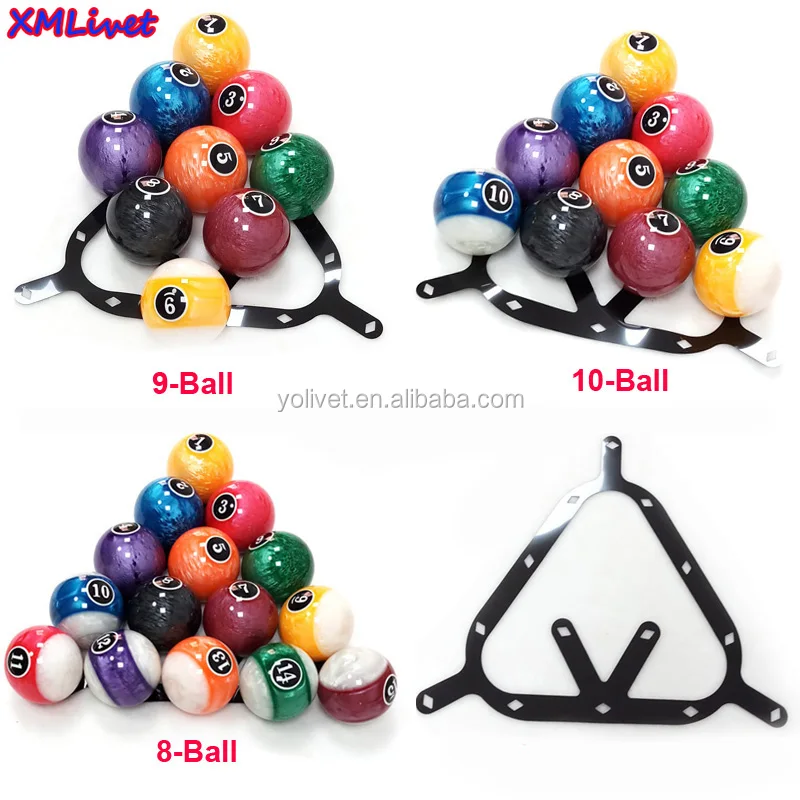 Xmlivet Latest Billiards Magical Ball Rack Sheets 2 1/4" 8ball/9ball/10ball White/black