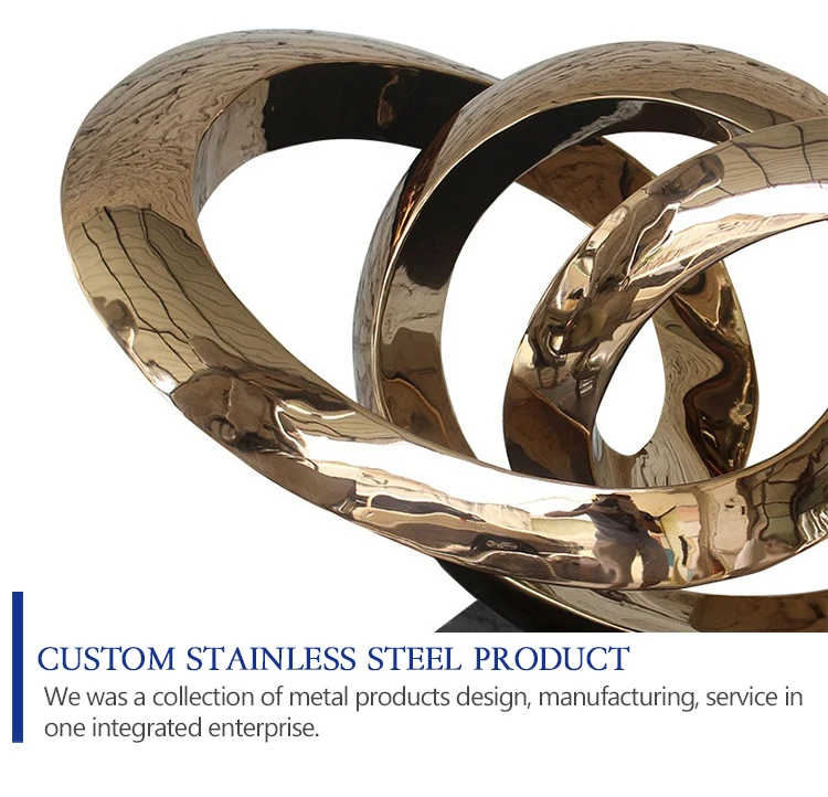 modern hotel stainless steel abstract sculpture high end customized different shape living room floor sculpture