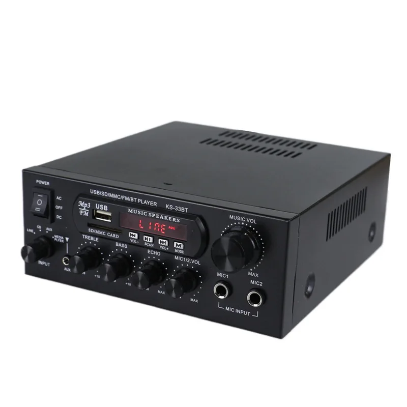 KS-33BT HIFI Digital LED Amplifier - 2x450W BT Stereo Sound, USB