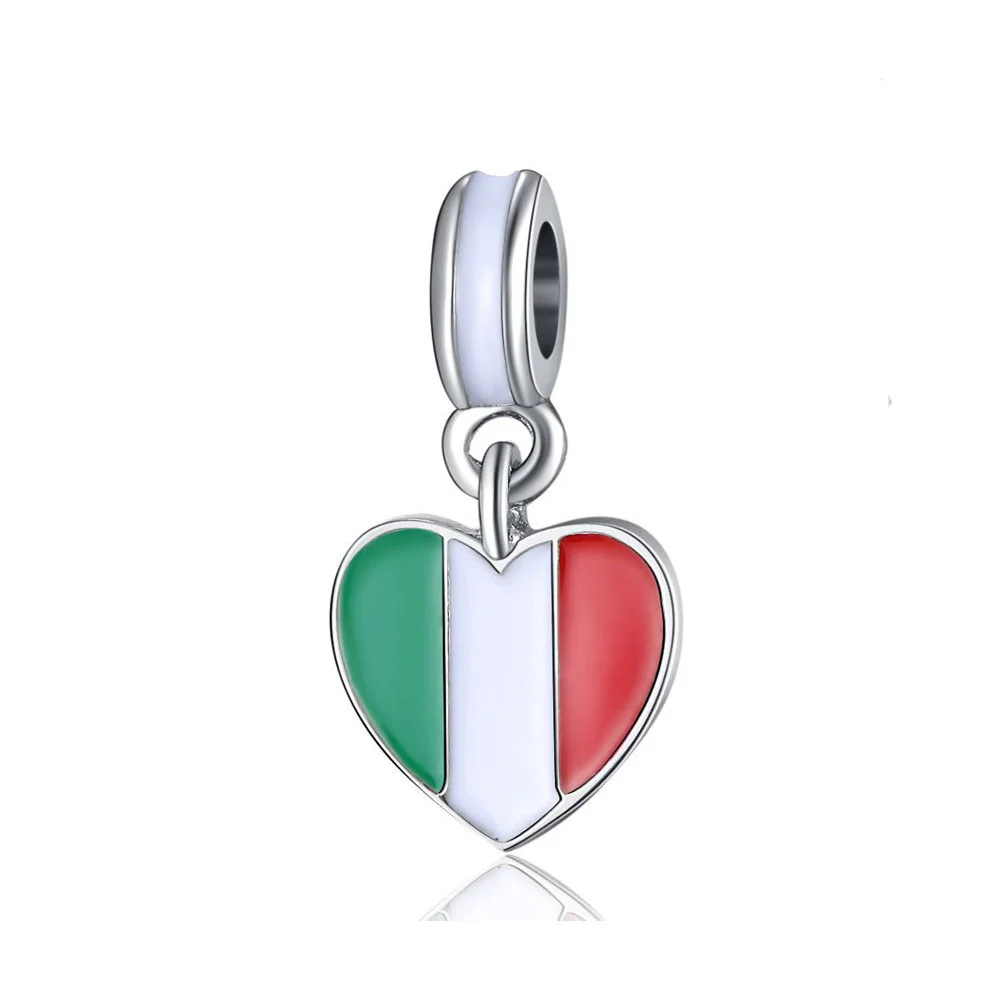 Italian Flag Charm,European Style Italy Flag Charm For Bracelet Making