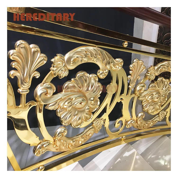 Outdoor Modern Gold Color Stair Railingaluminium Stair Handrail Parts