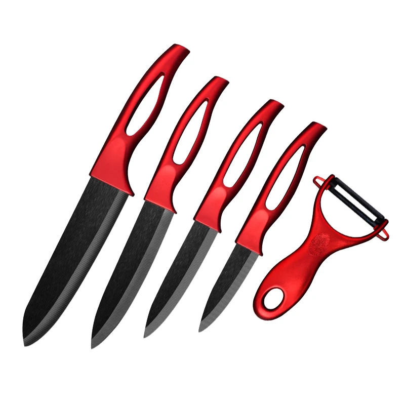 
New arrival black 5pcs with gift box kitchen ceramic knife set 